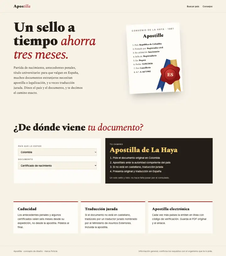 Apostilla — página completa