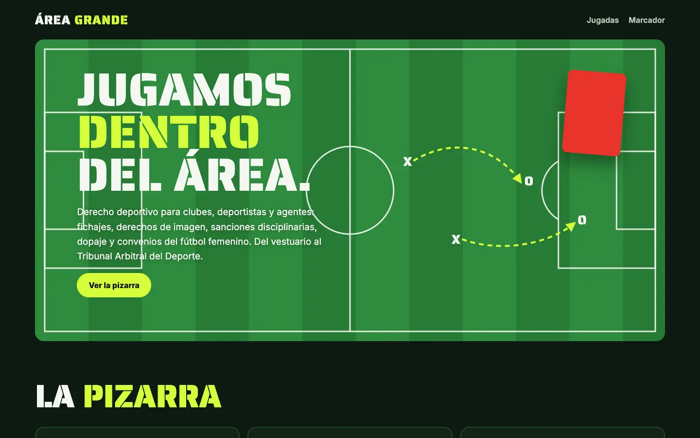 Área Grande — primera pantalla del concepto