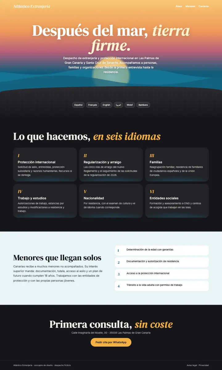 Atlántico Extranjería — página completa