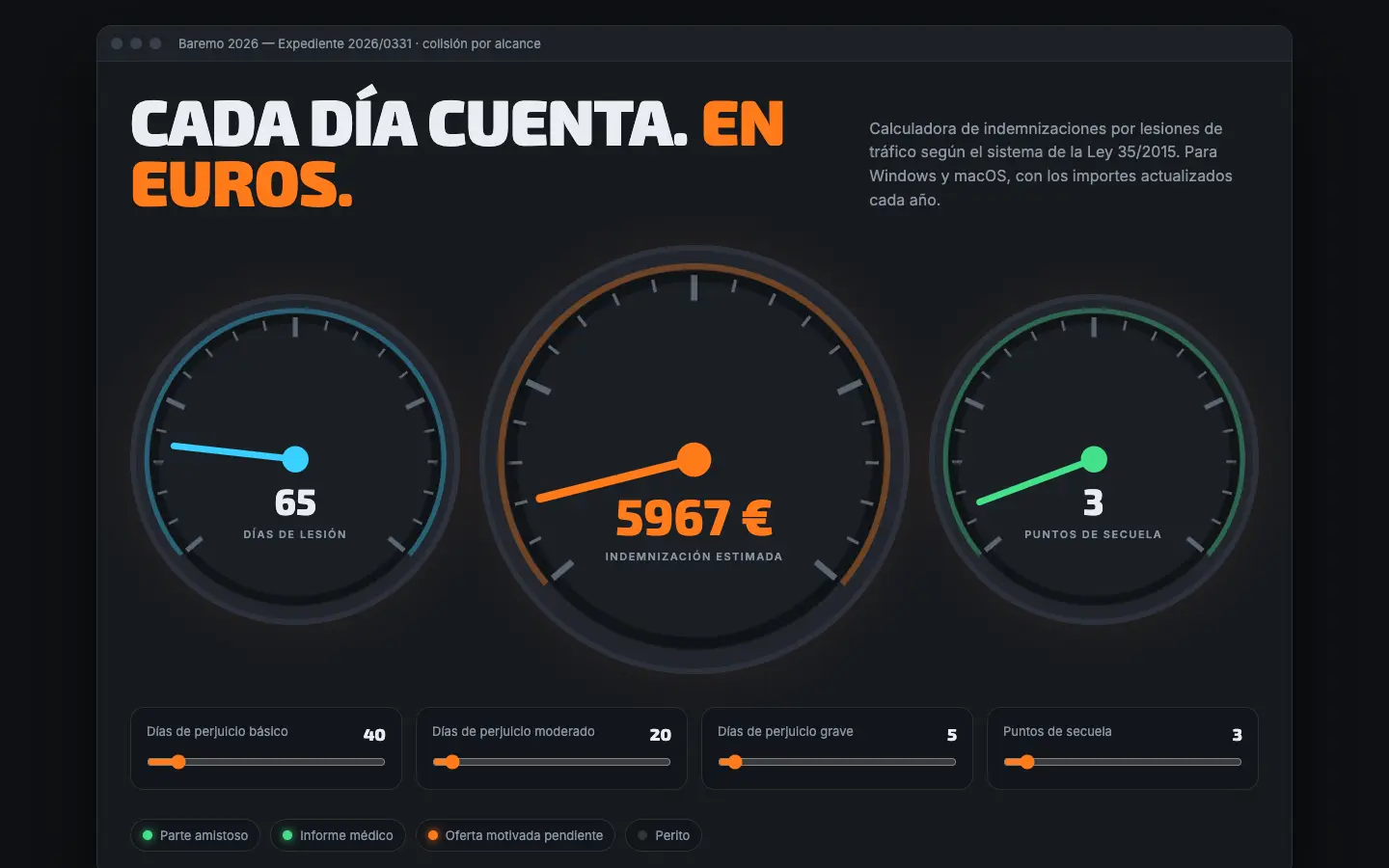 Baremo — primera pantalla del concepto
