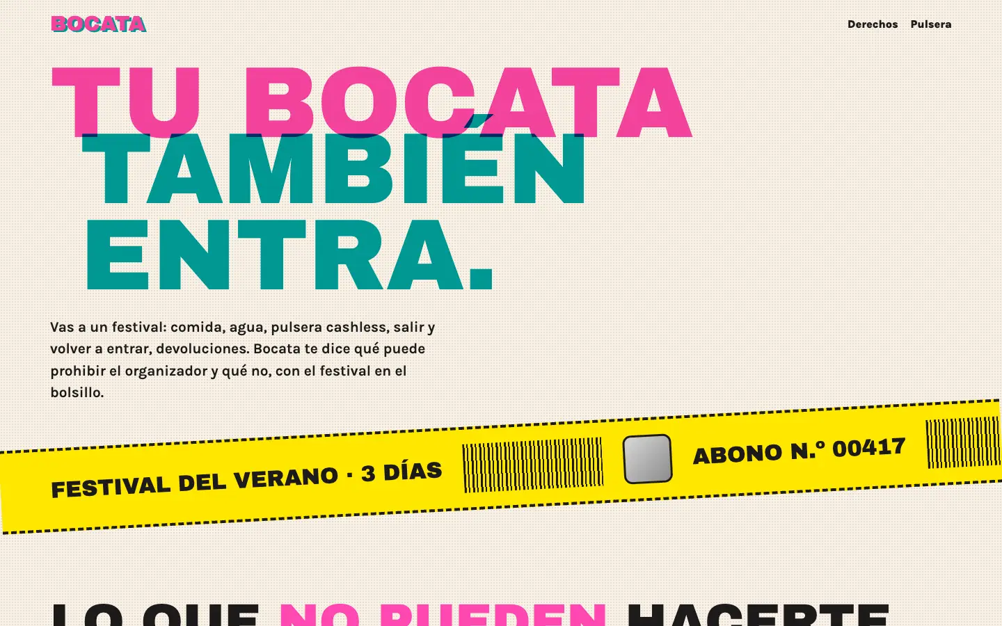 Bocata — primera pantalla del concepto