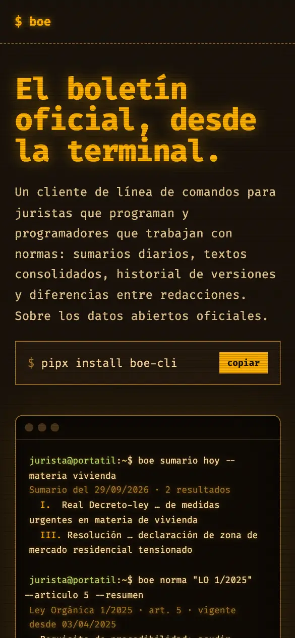 boe — versión móvil
