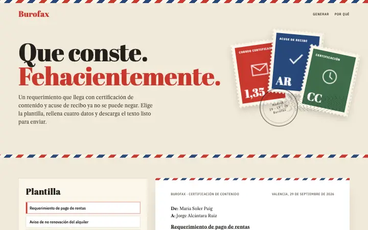 Burofax — concepto de diseño