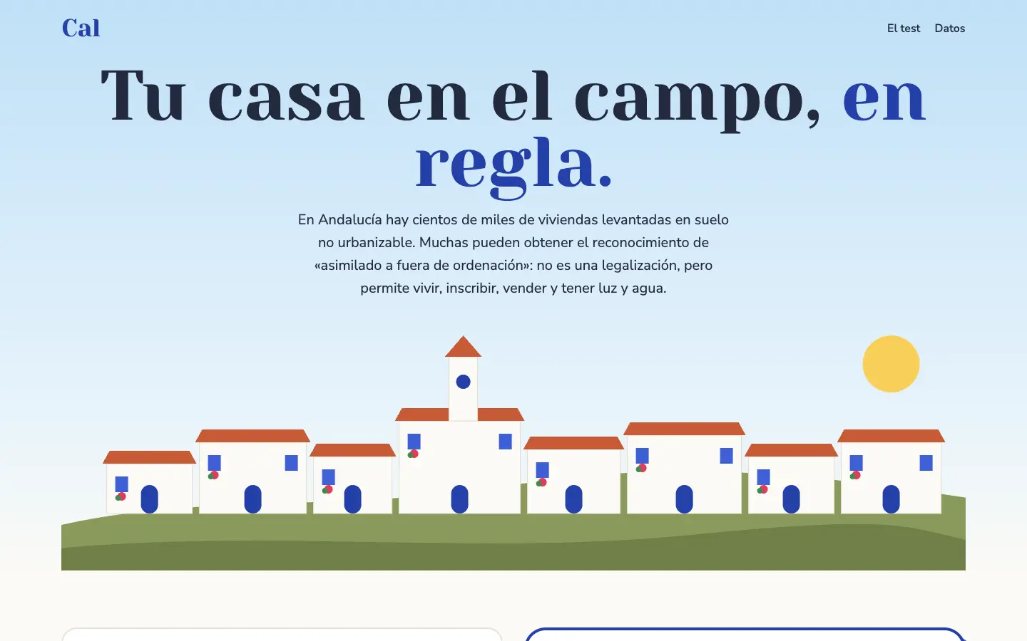 Cal — primera pantalla del concepto