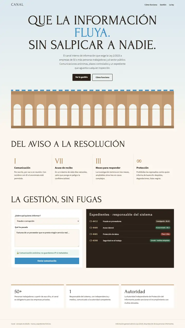 Canal — página completa