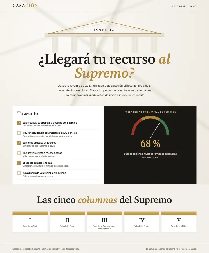 Casación — página completa