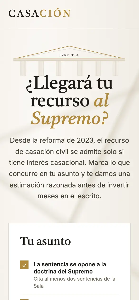 Casación — versión móvil