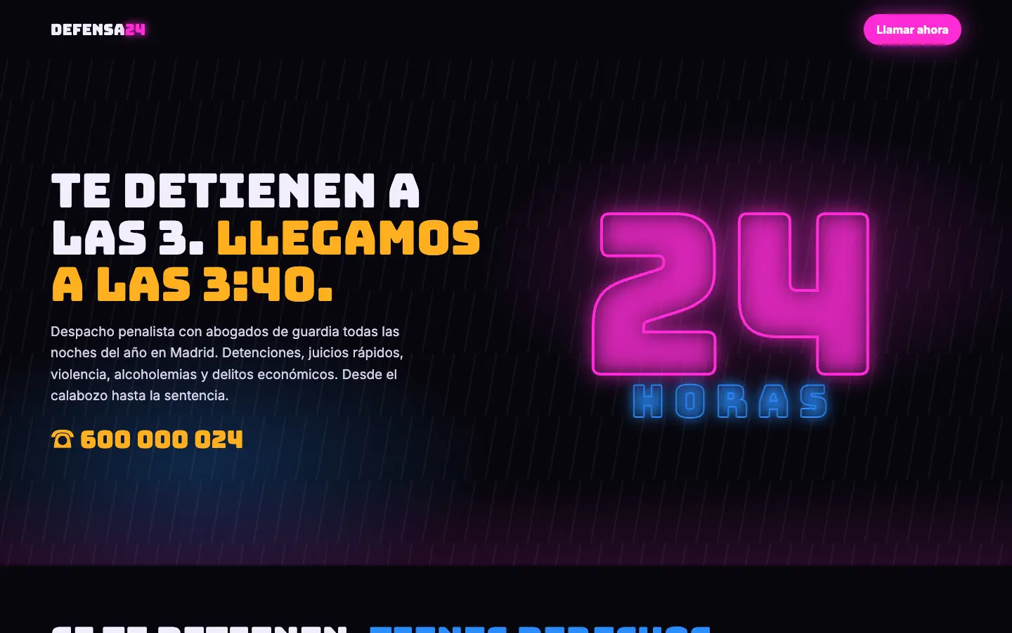 Defensa 24 — primera pantalla del concepto