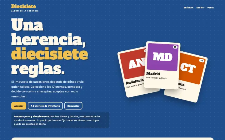 Diecisiete — concepto de diseño