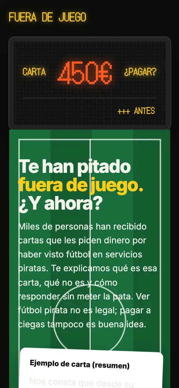 Fuera de Juego — versión móvil