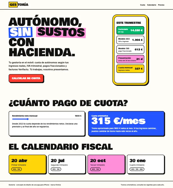 Gestoría — página completa