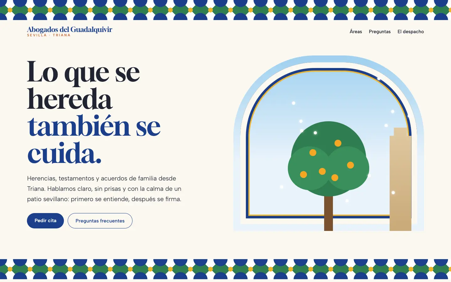 Abogados del Guadalquivir — primera pantalla del concepto
