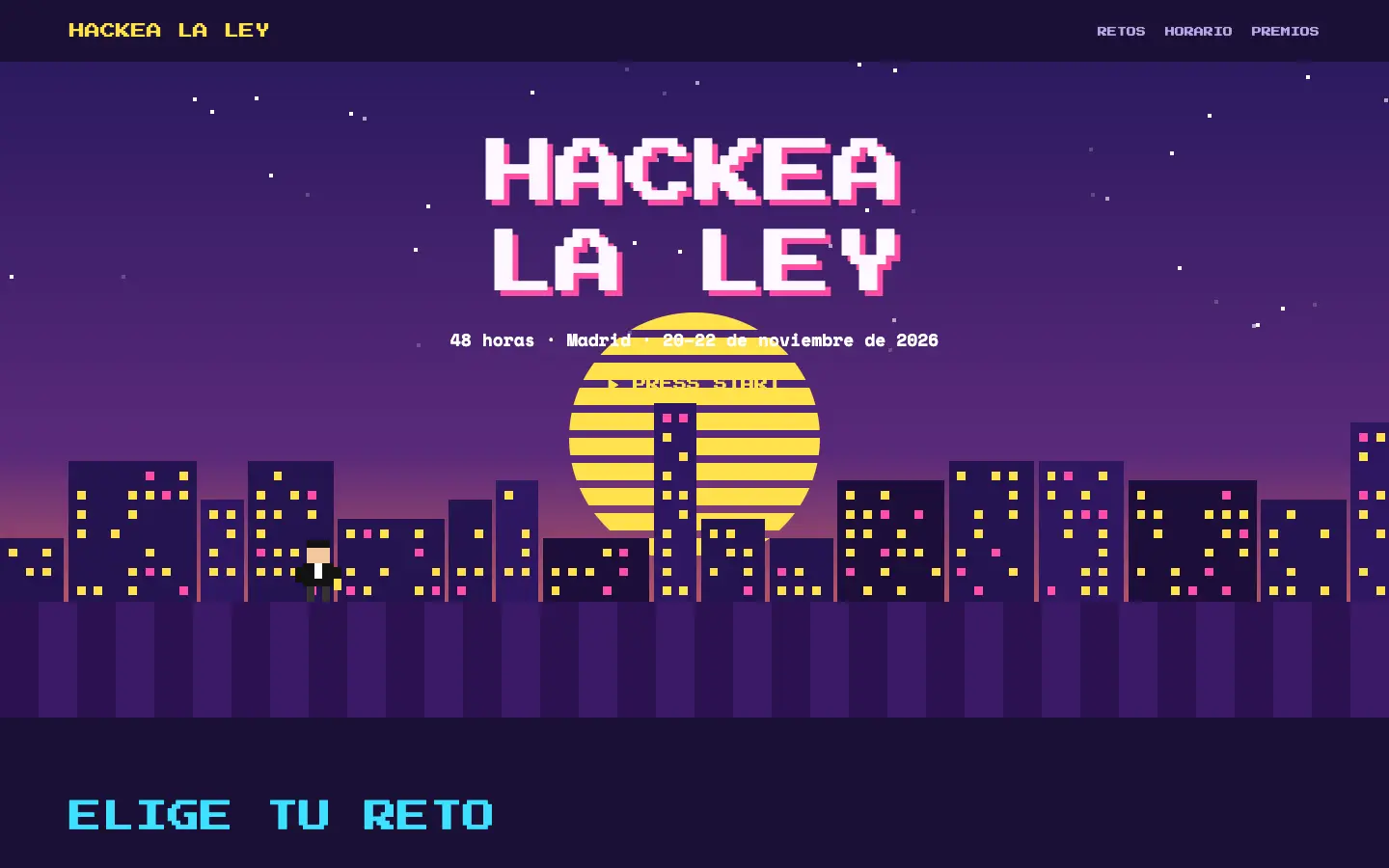 Hackea la Ley — primera pantalla del concepto