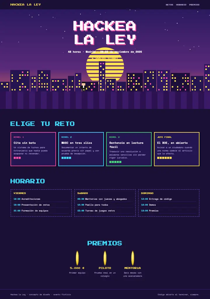 Hackea la Ley — página completa