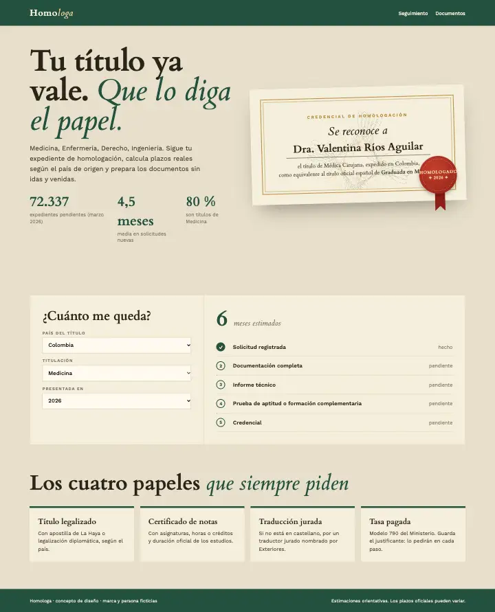Homologa — página completa