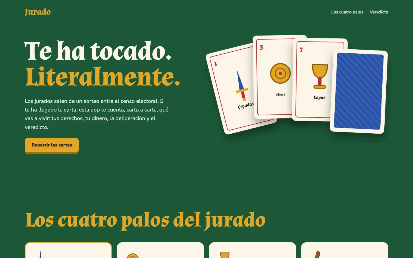 Jurado — primera pantalla del concepto