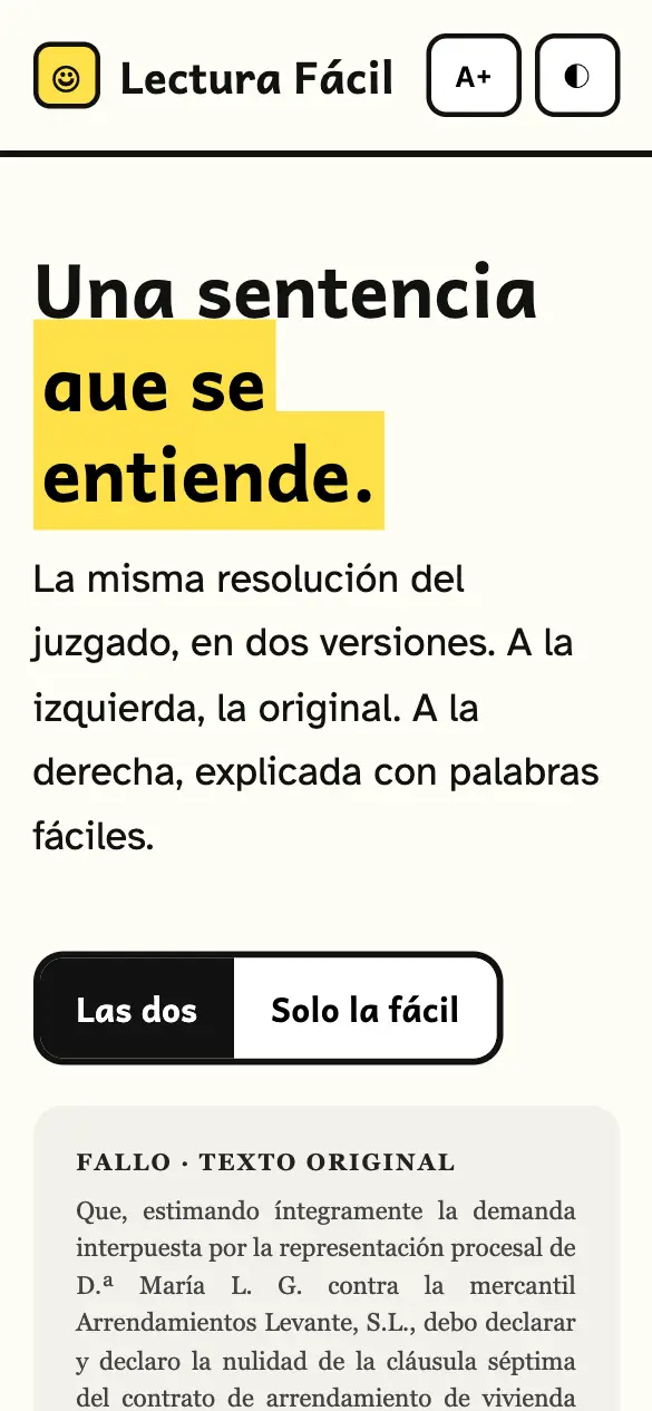 Lectura Fácil — versión móvil