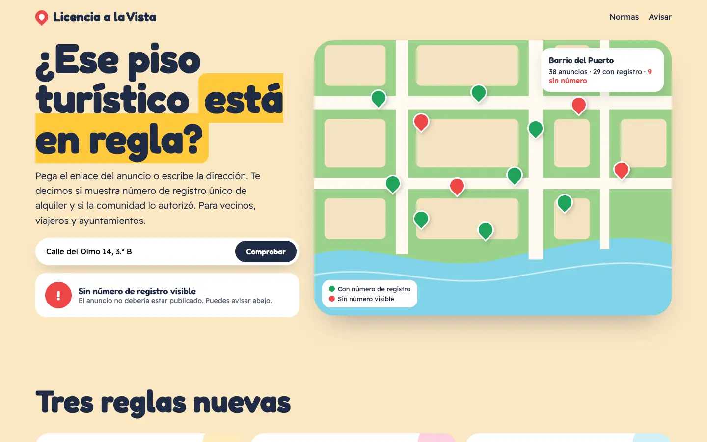 Licencia a la Vista — primera pantalla del concepto
