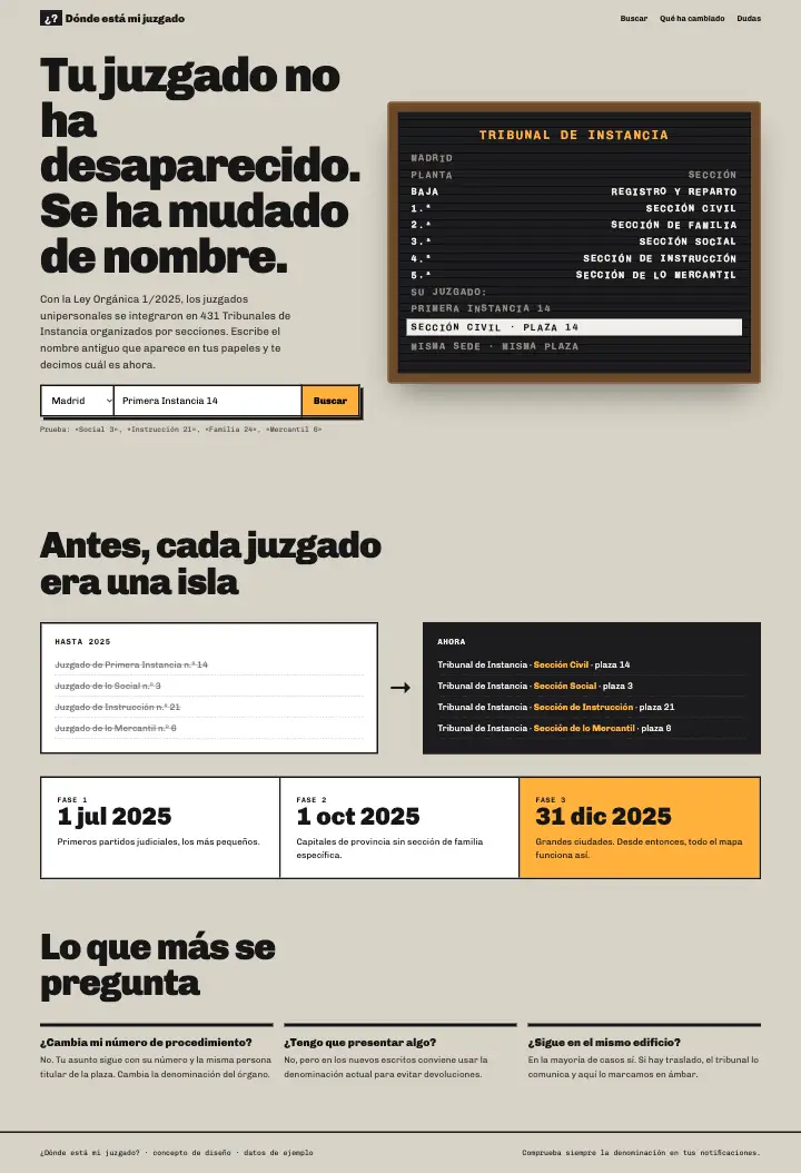 ¿Dónde está mi juzgado? — página completa