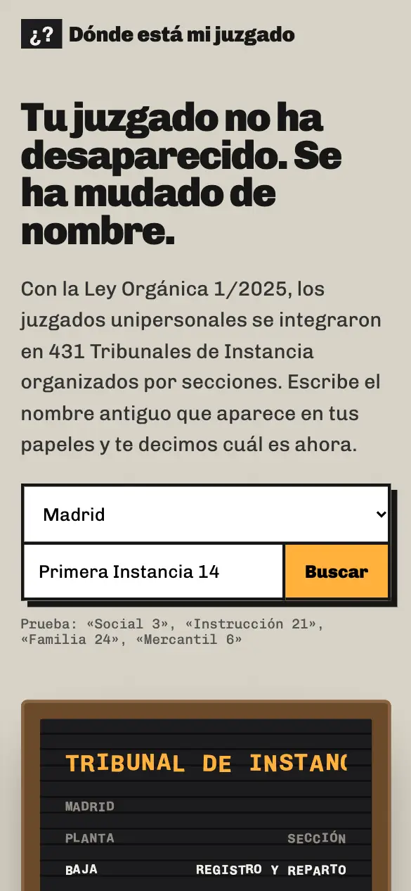 ¿Dónde está mi juzgado? — versión móvil