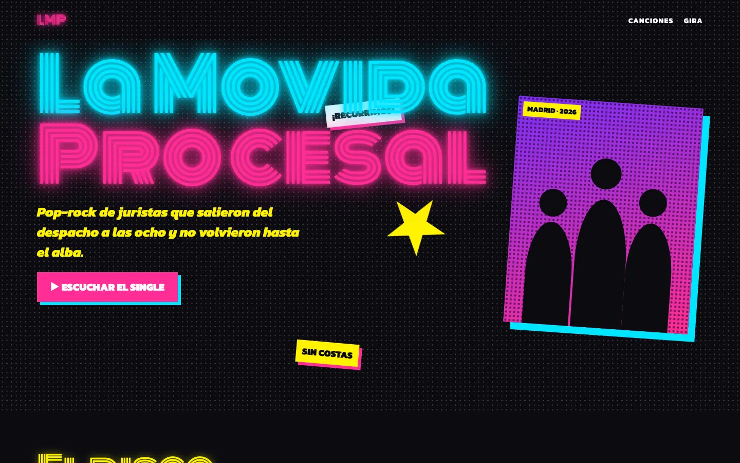 La Movida Procesal — primera pantalla del concepto