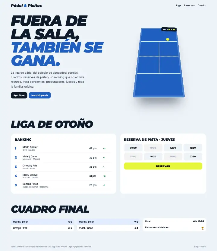Pádel y Pleitos — página completa