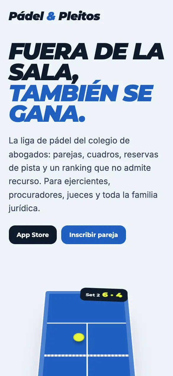 Pádel y Pleitos — versión móvil