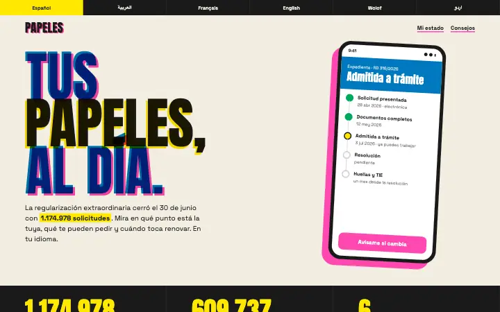 Papeles — concepto de diseño