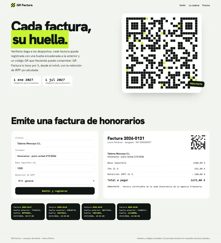 QR Factura — página completa