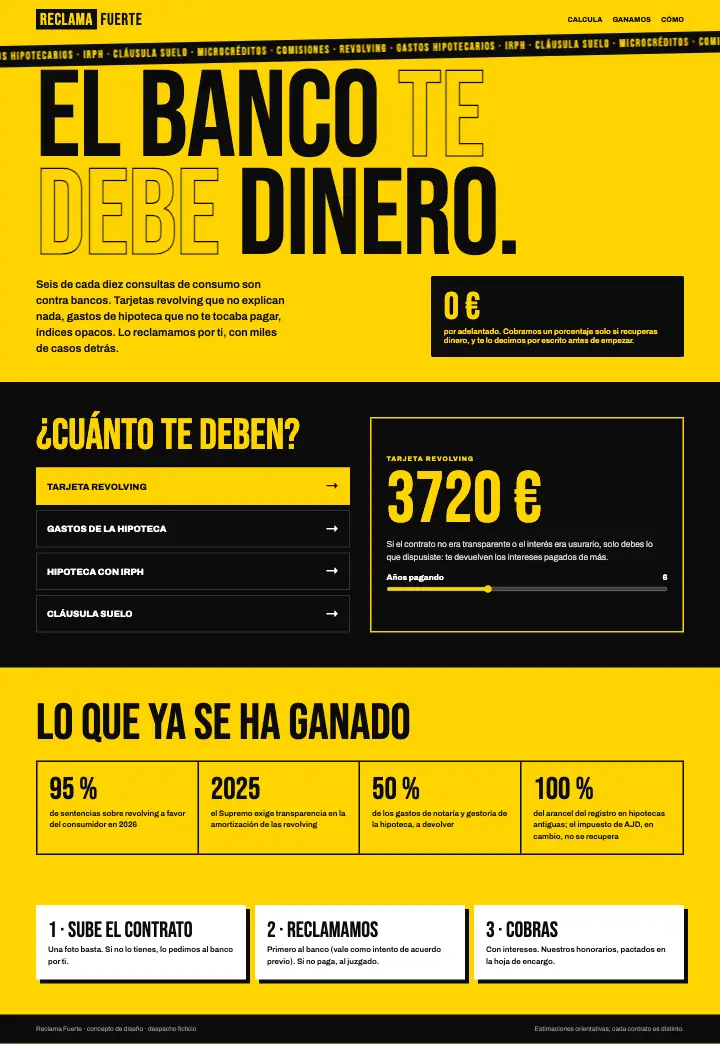 Reclama Fuerte — página completa