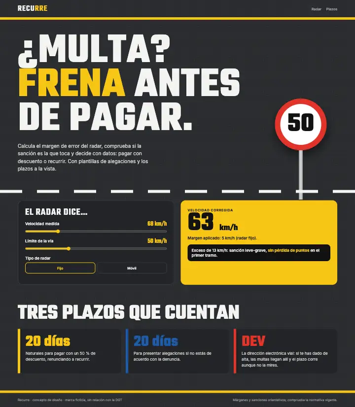 Recurre — página completa