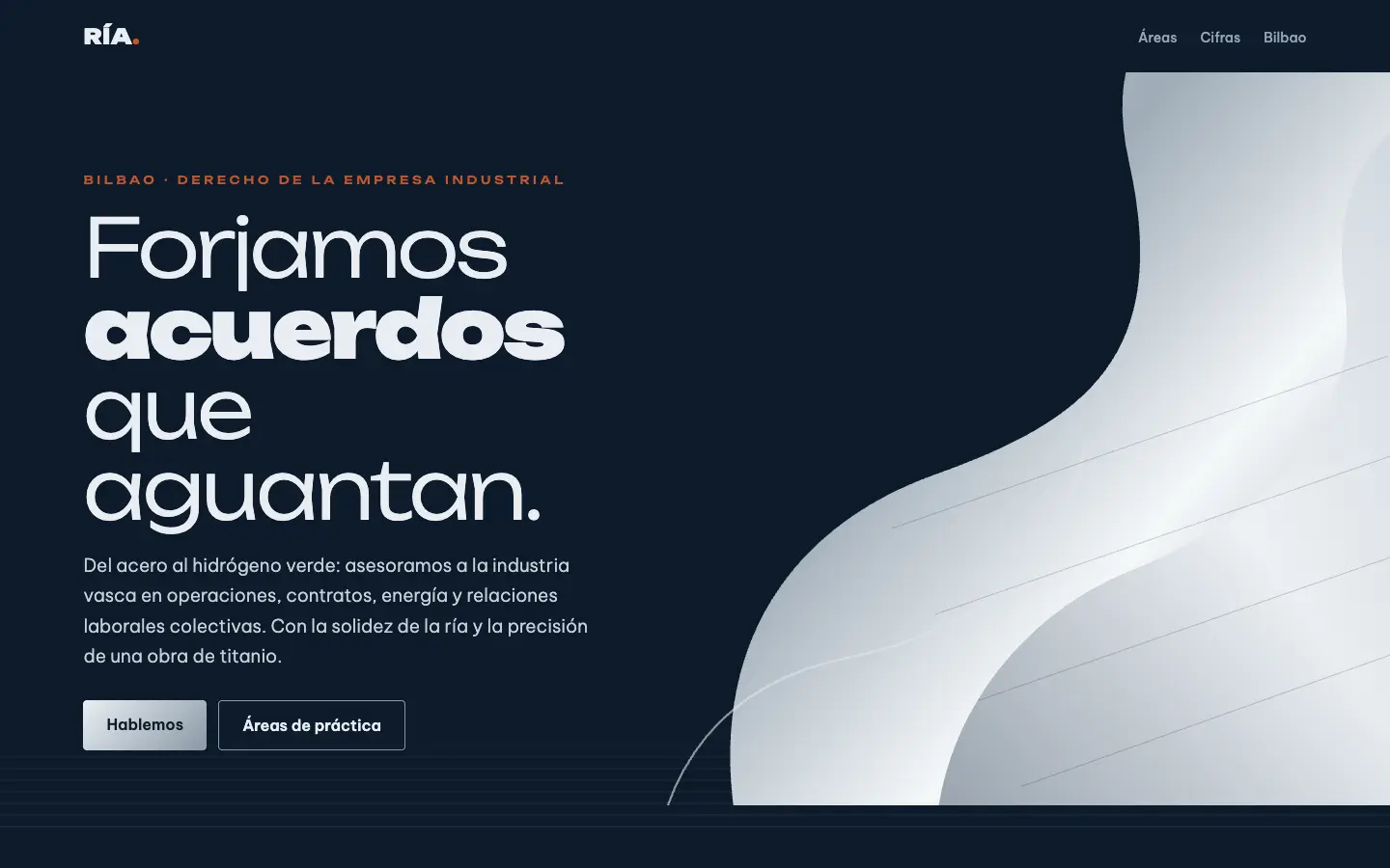 Ría Abogados — primera pantalla del concepto