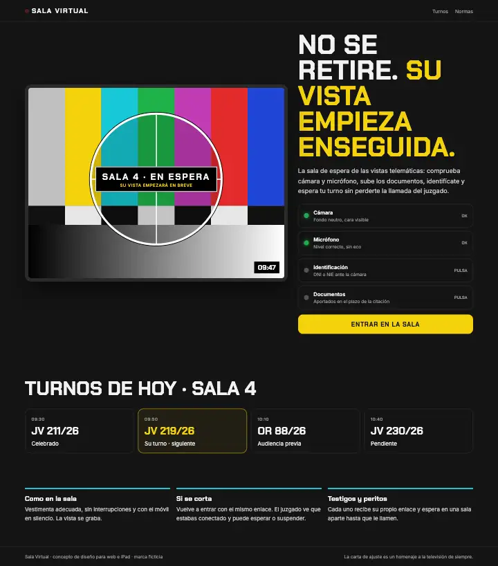 Sala Virtual — página completa