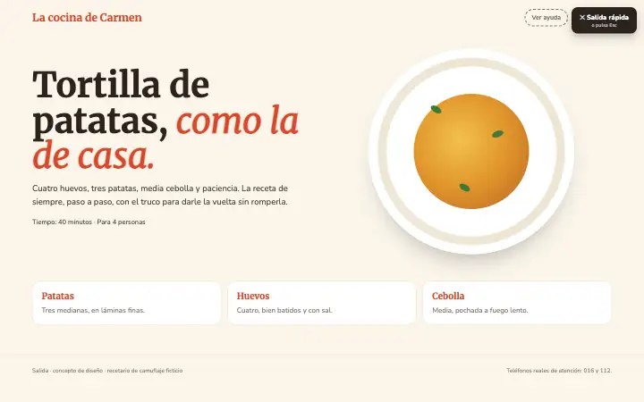 Salida — página completa