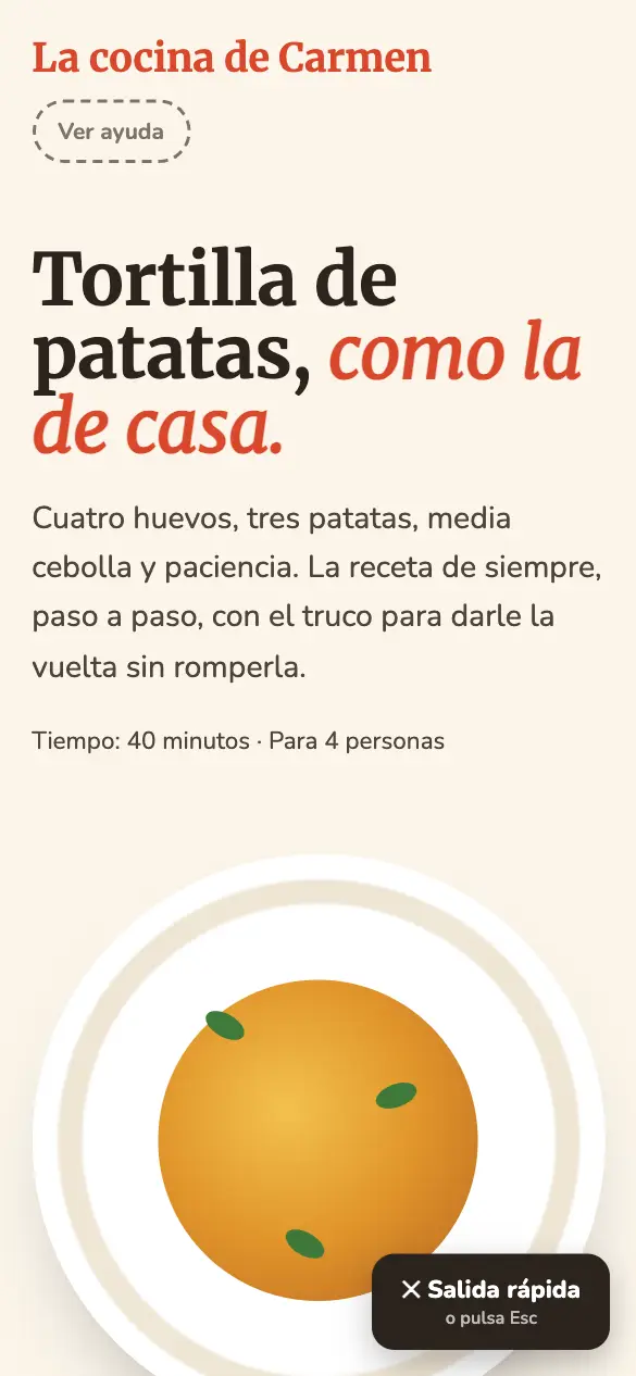 Salida — versión móvil