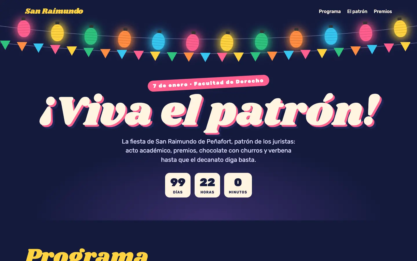 San Raimundo — primera pantalla del concepto