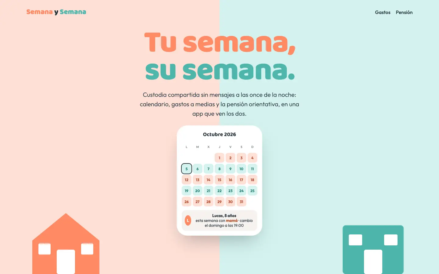 Semana y Semana — primera pantalla del concepto