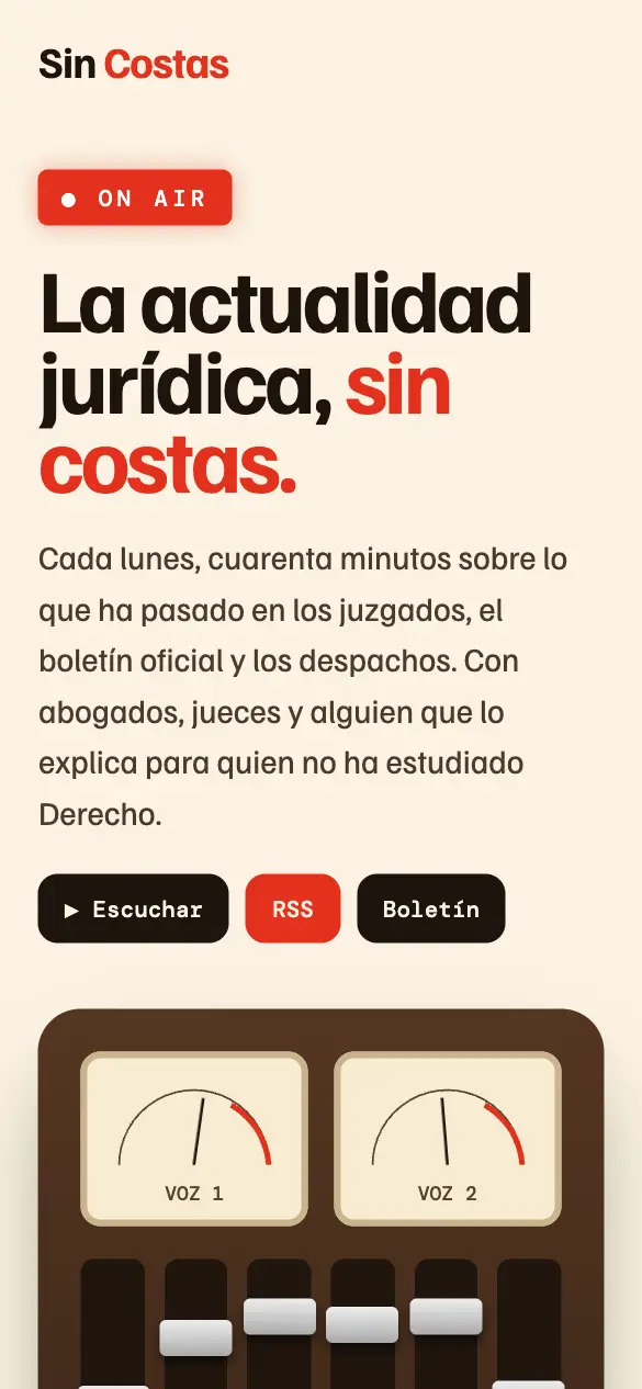 Sin Costas — versión móvil