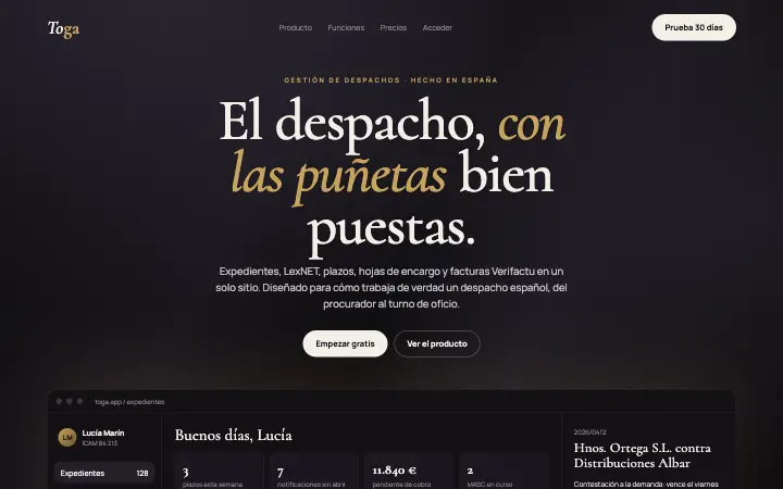 Toga — concepto de diseño