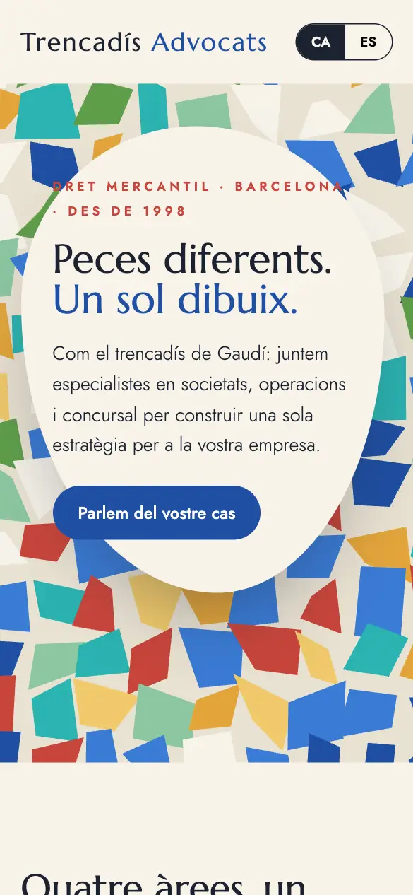 Trencadís Advocats — versión móvil