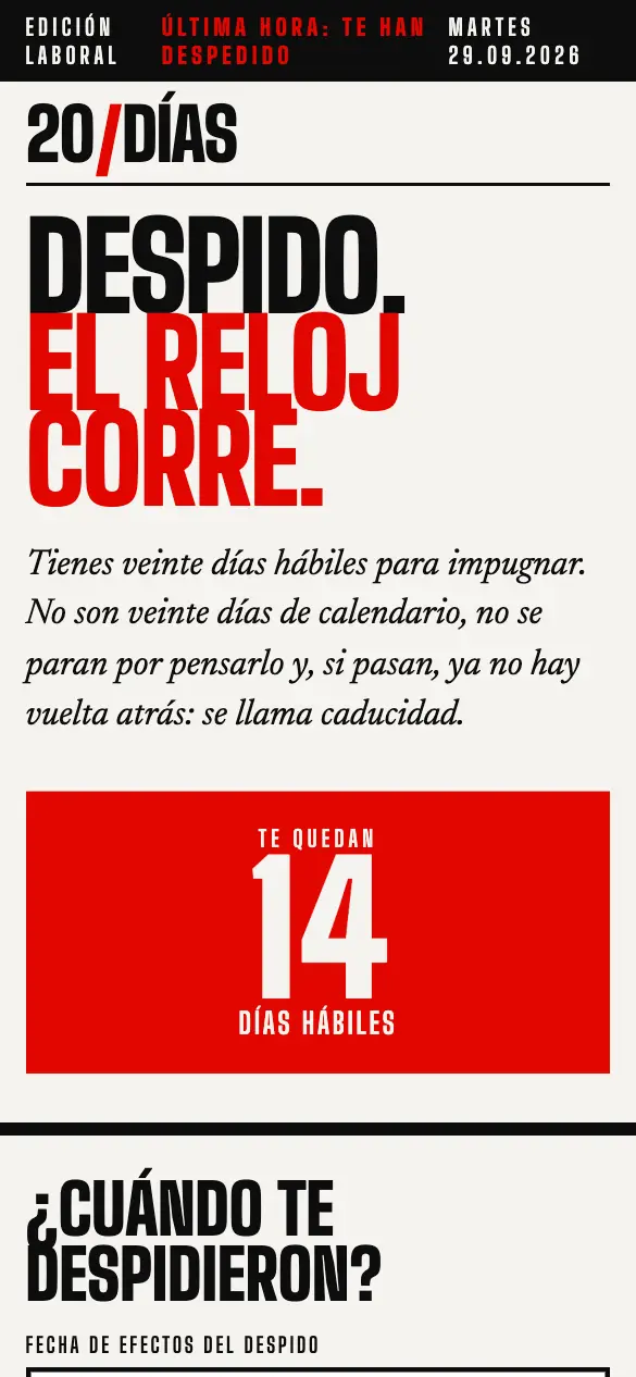20 Días — versión móvil