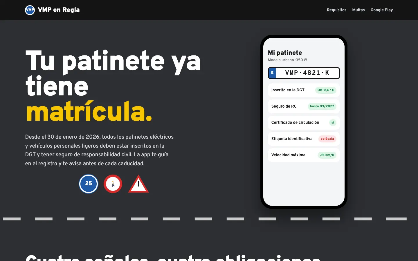 VMP en Regla — primera pantalla del concepto